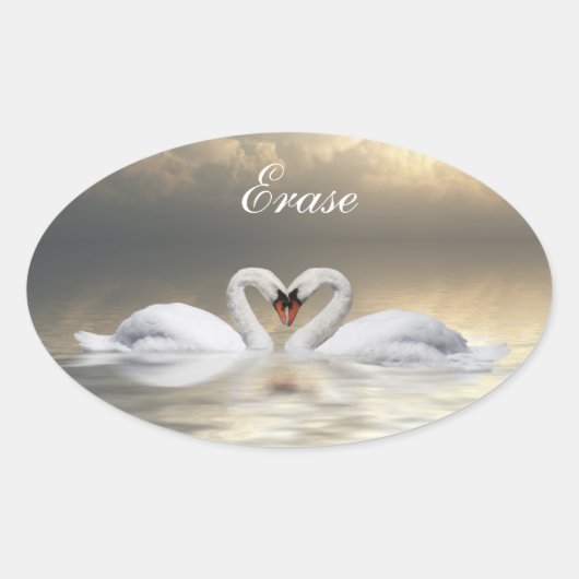 テキストスワンの追加 楕円形シール (正面)