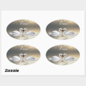 テキストスワンの追加 楕円形シール (シート)