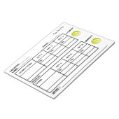 テキストテニスコアパッドのテニスコアシートを追加する ノートパッド (アングル)