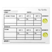 テキストテニスコアパッドのテニスコアシートを追加する ノートパッド (正面)