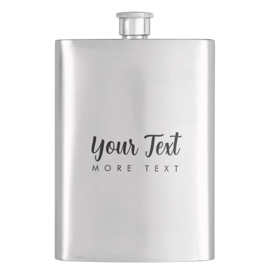 テキストテンプレートシルバーモダンタイポグラフィの追加 フラスク (正面)