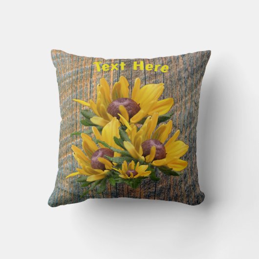 テキストデイジーの花パーソナライズされた クッション (裏面)