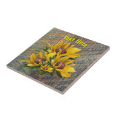 テキストデイジーの花パーソナライズされた タイル (側面)