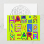 テキストデザイン「ハッピーニューイヤー」 シーズンポストカード (正面/裏面)