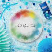 テキストハンドスクリプトのモダンテンプレートの追加 ペーパープレート (パーティー)