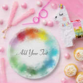 テキストハンドスクリプトのモダンテンプレートの追加 ペーパープレート (パーティー)