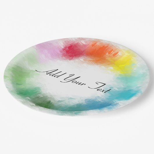 テキストハンドスクリプトのモダンテンプレートの追加 ペーパープレート (アングル)