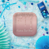 テキストバラ金ゴールド赤面グリッタースパークルドリップ ペーパープレート (パーティー)