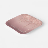 テキストバラ金ゴールド赤面グリッタースパークルドリップ ペーパープレート (傾斜あり)