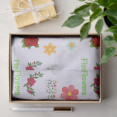 テキストパターンが入った灰色の花 薄葉紙 (ギフト)