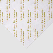 テキストパターン全体のプリント金ゴールド/白 薄葉紙 (詳細)