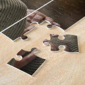 テキストパーソナライズされたとアクセント線のパズル ジグソーパズル (側面)