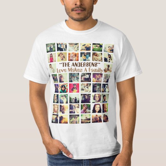 テキストパーソナライズされたと写真のコラージュ Tシャツ (正面)