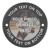 テキストパーソナライズされたと色の写真 アイスホッケーパック (正面)