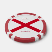 テキストパーソナライズされたアラバマ州旗の表示 ポーカーチップ (シングル)