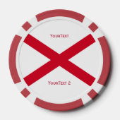 テキストパーソナライズされたアラバマ州旗の表示 ポーカーチップ (裏面)