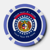 テキストパーソナライズされたミズーリ州旗の表示 ポーカーチップ (裏面)