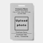 テキストベースの従業員写真グレーバッジ バッジ (正面)