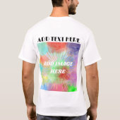 テキストロゴイメージのダブルサイドの白Tシャツの追加 Tシャツ (裏面)