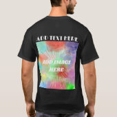 テキストロゴイメージのダブルサイドブラックTシャツの追加 Tシャツ (裏面)