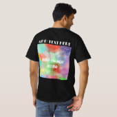 テキストロゴイメージの追加ダブルトレンディーTシャツ Tシャツ (裏面フル)