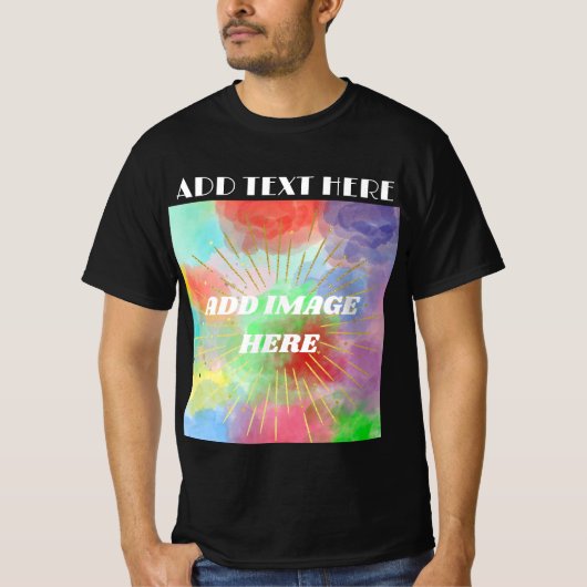 テキストロゴイメージの追加ダブルトレンディーTシャツ Tシャツ (正面)