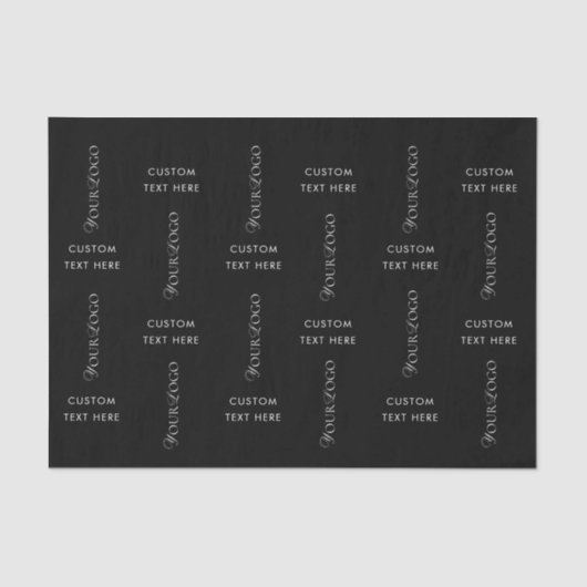 テキストロゴ カスタム ビジネス カンパニー 黒背景 薄葉紙 (正面)