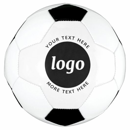 テキスト付きのシンプルなロゴビジネス サッカーボール (正面)