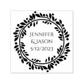 テキスト付きの結婚式用リーススタンプ セルフインキングスタンプ (デザイン)