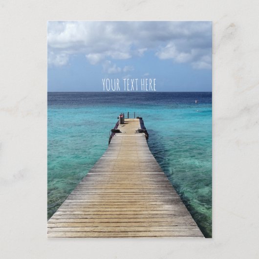 テキスト付きの青いポストカードにダイビング ポストカード (正面)