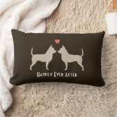 テキスト付きチワワの結婚式の犬 ランバークッション (ブランケット)