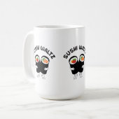 テキスト付き寿司ワルツ コーヒーマグカップ (正面左)