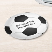 テキスト入りサッカーボール紙コースター ラウンドペーパーコースター (アングル)