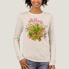 テキスト入り野の花のブーケ トライブレンドTシャツ