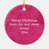 テキスト写真:明るい赤紫色星形写真枠 セラミックオーナメント (裏面)