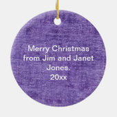 テキスト写真:紫色の星形の写真枠 セラミックオーナメント (裏面)