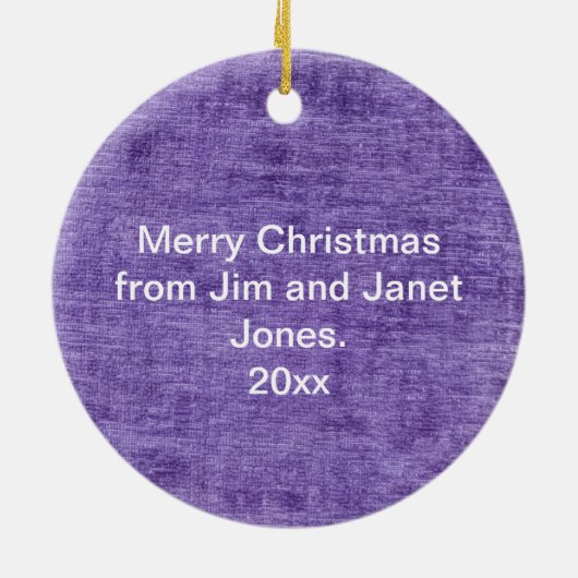 テキスト写真：紫色の星形の写真枠 セラミックオーナメント (裏面)