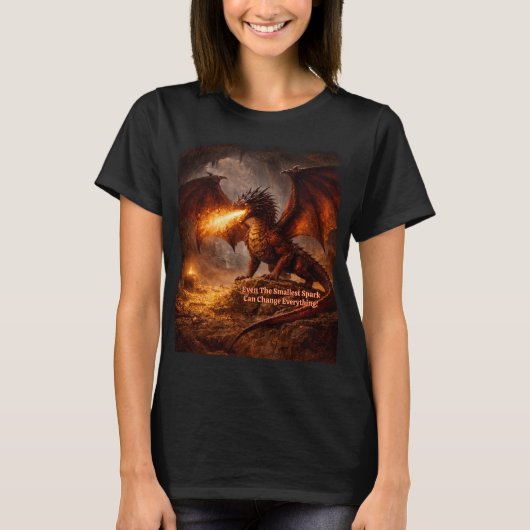 テキスト名などを追加(または削除) ファイアードラゴンライアー Tシャツ (正面)