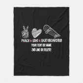 テキスト名の追加， Peace Love Skateboarding フリースブランケット (正面)