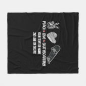 テキスト名の追加， Peace Love Skateboarding フリースブランケット (正面(横))