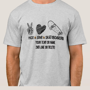 テキスト名の追加, Peace Love Skateboarding Tシャツ
