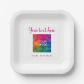 テキスト名写真画像はこちらピンク&ホワイト ペーパープレート (正面)