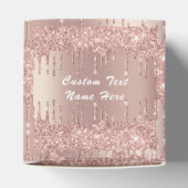 テキスト名結婚式の引き出物ボックスバラ金ゴールドグリッター フェイバーボックス (上部)