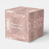 テキスト名結婚式の引き出物ボックスバラ金ゴールドグリッター フェイバーボックス (裏面サイド)