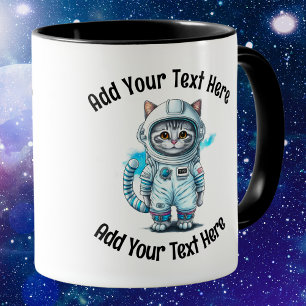 テキスト宇宙飛行士お洒落のCat Coffeeの追加 マグカップ