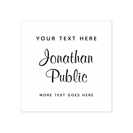 テキスト書名テンプレートスクエアカスタム ラバースタンプ (インプリント)