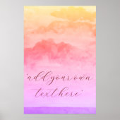 テキスト水彩ホログラフィのランドスキャップを追加する ポスター (正面)