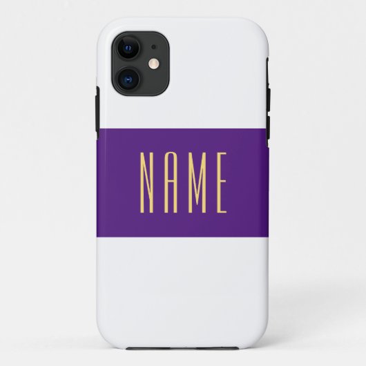 テキスト王室のの白ストライプ色の紫色の中央の Case-Mate iPhoneケース (裏面)
