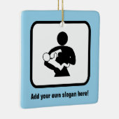 テキスト食べ物を与えの前後に新しいDadのベビー セラミックオーナメント (右)