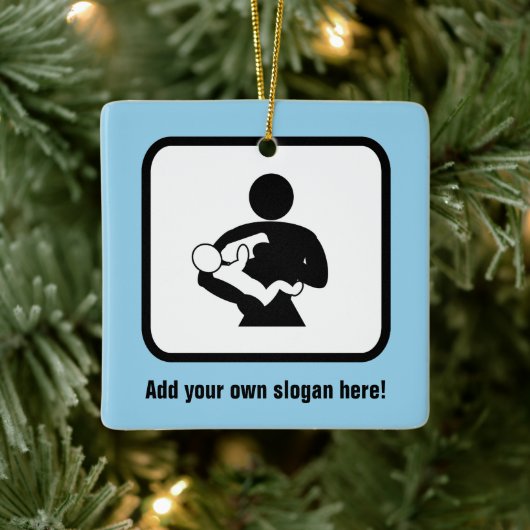 テキスト食べ物を与えの前後に新しいDadのベビー セラミックオーナメント (ツリー)